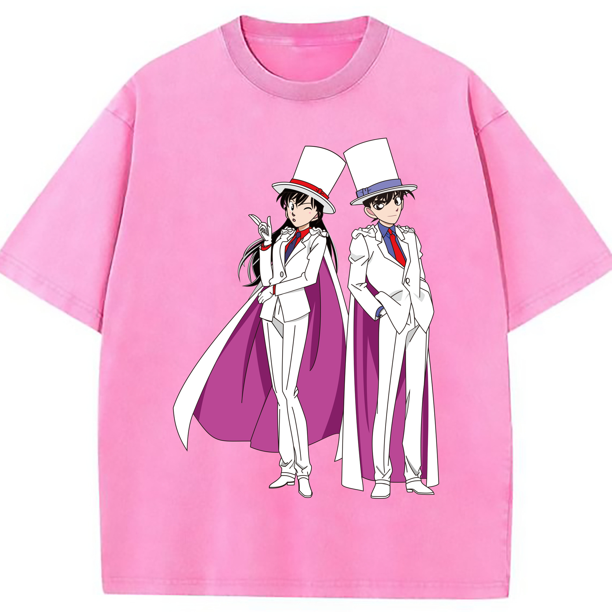 （画像用） 名探偵コナン くろば かいと Detective Conan Kuroba Kaito 綿100% ヴィンテージ風 半袖Tシャツ（フロントプリント）